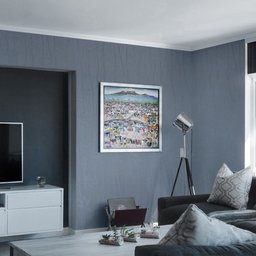 Papel de Parede Adesivo Lavavel Texturizado Linhas e Folhas Azul 500x60cm - 9