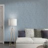 Papel de Parede Adesivo Lavavel Texturizado Linhas e Folhas Azul 500x60cm - 5