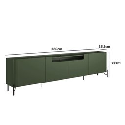 Rack para Tv 260cm com 4 Portas Lisas 100% Mdf Pés em Metal - 3