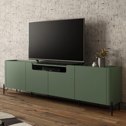 Rack para Tv 260cm com 4 Portas Lisas 100% Mdf Pés em Metal - 1