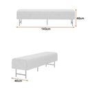 Ver imagem 4 de Puff Recamier 140cm Lauri Bouclé Suave Off White - Sallar Home