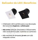 Ver imagem 5 de Kit 12 Embutido Led 3w Balizador Parede Quadrado Bco Quente - Preto - Preto