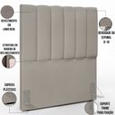 Ver imagem 5 de Kit Cabeceira Cama Box Solteiro 100cm Com Calçadeira Recamier Baú Dália W01 Linho Bege - Lyam