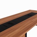Ver imagem 6 de Mesa de Reunião 360cm Corporativa 6 Pessoas com Caixa de Tomadas Corporate Marrom/Nogal/Preto
