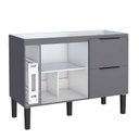 Ver imagem 2 de Balcão Buffet Cozinha Sala de Jantar com Tampo 120cm Cisne Cozimax Cinza