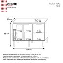 Ver imagem 6 de Balcão Buffet Cozinha Sala de Jantar com Tampo 120cm Cisne Cozimax Cinza