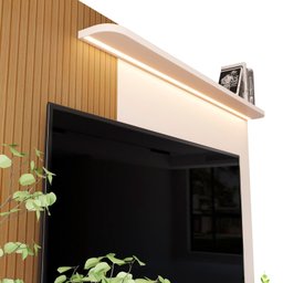 Rack com Painel para TV até 75 Polegadas com Led Ripado Impressão Pés Madeira Maciça - 7