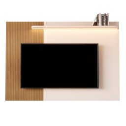 Rack com Painel para TV até 75 Polegadas com Led Ripado Impressão Pés Madeira Maciça - 5