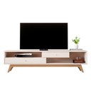 Ver imagem 6 de Rack com Painel para TV até 75 Polegadas com Led Ripado Impressão Pés Madeira Maciça