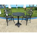 Ver imagem 2 de Conjunto para Jardim Firenze com de Mesa de Pé Central e 2 Poltronas Preto Fosco Unifer Móveis