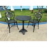 Conjunto para Jardim Firenze com de Mesa de Pé Central e 2 Poltronas Preto Fosco Unifer Móveis - 2