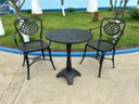 Ver imagem 2 de Conjunto para Jardim Firenze com de Mesa de Pé Central e 2 Poltronas Preto Fosco Unifer Móveis