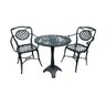Conjunto para Jardim Firenze com de Mesa de Pé Central e 2 Poltronas Preto Fosco Unifer Móveis - 1