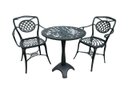 Ver imagem 1 de Conjunto para Jardim Firenze com de Mesa de Pé Central e 2 Poltronas Preto Fosco Unifer Móveis