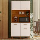 Ver imagem 2 de Kit Cozinha 4 Portas 1 Gaveta 90x188 cm New Izis Freijo Off Acetinado Poliman