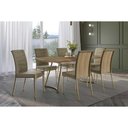 Ver imagem 4 de Cadeira Sala de Jantar Wave 1754 Kit 6 Un Dourado/linho Bamboo/courano Bamboo/noce - Carraro