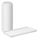 Ver imagem 3 de Kit Bandeja Retangular Decorativa e Porta Escova de Dentes com Tampa Branco Plástico Banheiro