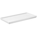 Ver imagem 1 de Kit Bandeja Retangular Decorativa e Porta Escova de Dentes com Tampa Branco Plástico Banheiro