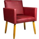 Ver imagem 1 de Poltrona Decorativa para Sala Recepção Consultório Nina Material Sintético Cores Pé Palito Castanho