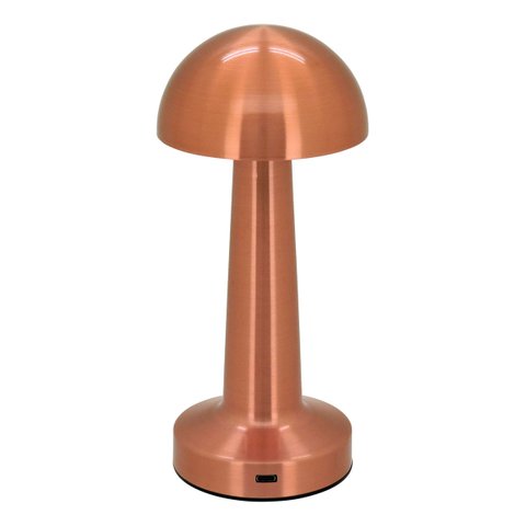Luminária Led Mesa Usb Metal Abajur 21x9x9cm Cobre