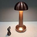 Ver imagem 4 de Luminária Led Mesa Usb Metal Abajur 21x9x9cm Cobre