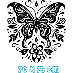 Adesivo de Parede Borboleta e Floresv:70 X 75 Cm - 2
