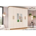 Ver imagem 1 de Guarda Roupa 6 Portas (2 C/ Espelho) e 3 Gavetas Cover Off White/nature - Henn