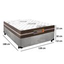 Ver imagem 3 de Cama Box Casal Suede + Colchão Molas Ensacadas Texas Prime Colchões Cinza 138cm