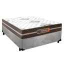 Ver imagem 1 de Cama Box Casal Suede + Colchão Molas Ensacadas Texas Prime Colchões Cinza 138cm