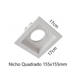 Spot de Embutir Ar111 Quadrado Orientável Bco Face Recuada Moon 1061059 - 2