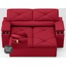 Sofá com Porta Copos Retrátil e Reclinável Pop 1,54m Velosuede Vermelho - Netsofas - 5
