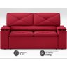 Sofá com Porta Copos Retrátil e Reclinável Pop 1,54m Velosuede Vermelho - Netsofas - 4
