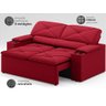 Sofá com Porta Copos Retrátil e Reclinável Pop 1,54m Velosuede Vermelho - Netsofas - 3