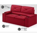 Ver imagem 2 de Sofá com Porta Copos Retrátil e Reclinável Pop 1,54m Velosuede Vermelho - Netsofas