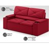 Sofá com Porta Copos Retrátil e Reclinável Pop 1,54m Velosuede Vermelho - Netsofas - 2