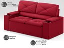 Ver imagem 2 de Sofá com Porta Copos Retrátil e Reclinável Pop 1,54m Velosuede Vermelho - Netsofas