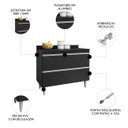 Ver imagem 4 de Balcão de Cozinha com Tampo 100cm 2 Portas Julia M24 Preto - Mpozenato