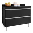 Ver imagem 1 de Balcão de Cozinha com Tampo 100cm 2 Portas Julia M24 Preto - Mpozenato