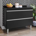 Ver imagem 2 de Balcão de Cozinha com Tampo 100cm 2 Portas Julia M24 Preto - Mpozenato