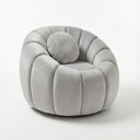 Ver imagem 3 de Poltrona Decorativa Concha c/Almofada Veludo Cinza Claro - Vimont Moveis
