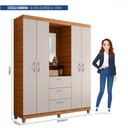 Ver imagem 2 de Guarda Roupa 4 Portas 3 Gavetas com Espelho Mobi Caemmun