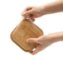 Ver imagem 3 de Kit 10 Potes de Vidro 550ml com Tampa de Bambu Hermético Quadrados - Tud