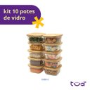 Ver imagem 4 de Kit 10 Potes de Vidro 550ml com Tampa de Bambu Hermético Quadrados - Tud