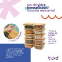 Ver imagem 5 de Kit 10 Potes de Vidro 550ml com Tampa de Bambu Hermético Quadrados - Tud