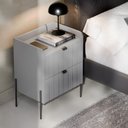 Ver imagem 4 de Mesa de Cabeceira Industrial Cinza para Cama Moriah 45cm