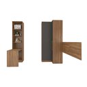 Ver imagem 2 de Quarto Modulado Escócia de Solteiro Mesa Escrivaninha + Guarda Roupa 2 Portas Amêndola/Grafito