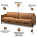Ver imagem 5 de Sofá 3 Lugares para Sala de Estar Living Industrial 240cm Amábile L06 Couro Camel - Lyam Decor
