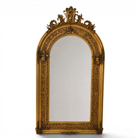 Espelho de Chão com Moldura Entalhada a Ouro a: 194cm L: 108cm C: 08cm