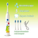 Ver imagem 4 de Escova de Dente Infantil Eletrica Recarregavel 6 Velocidades Higiene Bucal Gengiva Lingua Limpeza Or