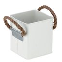 Ver imagem 1 de Cesta quadrada Carrosserie em metal com alca em corda L12xP12xA13,5cm cor branca
